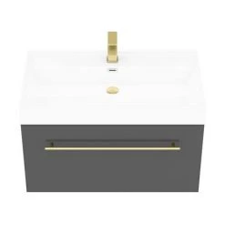 Valencia 800 Gloss Grey Minimalist Wall Hung Vanity Unit with Brass Handle 7 Valencia 800 Gloss Grey Minimalist Wall Hung Vanity Unit with Brass Handle -Wall Hung Vanity Units Shop V8GWHBB d2 460