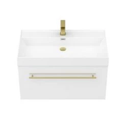 Valencia 800 Gloss White Minimalist Wall Hung Vanity Unit with Brass Handle 7 Valencia 800 Gloss White Minimalist Wall Hung Vanity Unit with Brass Handle -Wall Hung Vanity Units Shop V8WWHBB d1 460