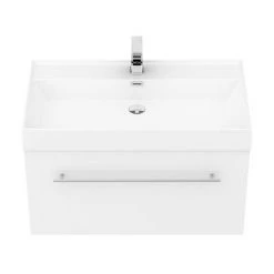 Valencia 800 Gloss White Minimalist Wall Hung Vanity Unit with Chrome Handle -Wall Hung Vanity Units Shop V8WWHCH d2 460