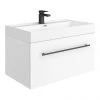 Valencia 800 Gloss White Minimalist Wall Hung Vanity Unit with Matt Black Handle 2 Valencia 800 Gloss White Minimalist Wall Hung Vanity Unit with Matt Black Handle -Wall Hung Vanity Units Shop V8WWHMB p
