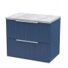 Venice Fluted 600mm Blue Vanity Unit - Wall Hung 2 Drawer Unit with Grey Worktop & Chrome Handles 2 Venice Fluted 600mm Blue Vanity Unit - Wall Hung 2 Drawer Unit with Grey Worktop & Chrome Handles -Wall Hung Vanity Units Shop VBL6GRYWT M 670