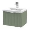 Venice Fluted 500mm Green Vanity Unit - Wall Hung Single Drawer Unit with Chrome Handle 2 Venice Fluted 500mm Green Vanity Unit - Wall Hung Single Drawer Unit with Chrome Handle -Wall Hung Vanity Units Shop VF50WH1DGRN p