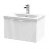 Venice Fluted 600mm White Vanity Unit - Wall Hung Single Drawer Unit with Chrome Handle 1 Venice Fluted 600mm White Vanity Unit - Wall Hung Single Drawer Unit with Chrome Handle -Wall Hung Vanity Units Shop VF60WH1DWHT p