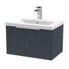 Venice Fluted 600mm Anthracite Vanity Unit - Wall Hung Single Drawer Unit with Chrome Handle 2 Venice Fluted 600mm Anthracite Vanity Unit - Wall Hung Single Drawer Unit with Chrome Handle -Wall Hung Vanity Units Shop VF60WH1SA m