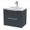 Venice Fluted 600mm Anthracite Vanity Unit - Wall Hung 2 Drawer Unit with Chrome Handles 2 Venice Fluted 600mm Anthracite Vanity Unit - Wall Hung 2 Drawer Unit with Chrome Handles -Wall Hung Vanity Units Shop VF60WH2DBA m