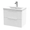 Venice Fluted 600mm White Vanity Unit - Wall Hung 2 Drawer Unit with Chrome Handles 2 Venice Fluted 600mm White Vanity Unit - Wall Hung 2 Drawer Unit with Chrome Handles -Wall Hung Vanity Units Shop VF60WH2DWHT p