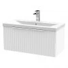 Venice Fluted 800mm White Vanity Unit - Wall Hung Single Drawer Unit with Chrome Handle 2 Venice Fluted 800mm White Vanity Unit - Wall Hung Single Drawer Unit with Chrome Handle -Wall Hung Vanity Units Shop VF80WH1DWHT prod