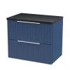 Venice Fluted 600mm Blue Vanity Unit - Wall Hung 2 Drawer Unit with Black Worktop & Chrome Handles 2 Venice Fluted 600mm Blue Vanity Unit - Wall Hung 2 Drawer Unit with Black Worktop & Chrome Handles -Wall Hung Vanity Units Shop VFBLU6BLKWT M