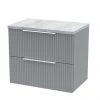 Venice Fluted 600mm Grey Vanity Unit - Wall Hung 2 Drawer Unit with Bellato Grey Worktop & Chrome Handles 1 Venice Fluted 600mm Grey Vanity Unit - Wall Hung 2 Drawer Unit with Bellato Grey Worktop & Chrome Handles -Wall Hung Vanity Units Shop VFGRY6CGWT m