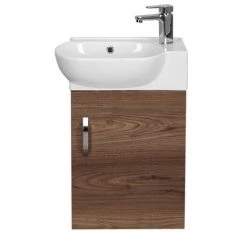 Valencia Perla Wall Hung Cloakroom Vanity (Dark Oak Effect - 450mm Wide) -Wall Hung Vanity Units Shop VPWHDO45 d5 460