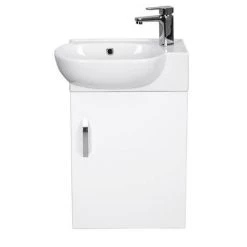 Valencia Perla Wall Hung Cloakroom Vanity (Gloss White - 450mm Wide) 11 Valencia Perla Wall Hung Cloakroom Vanity (Gloss White - 450mm Wide) -Wall Hung Vanity Units Shop VPWHGW45 d5 460