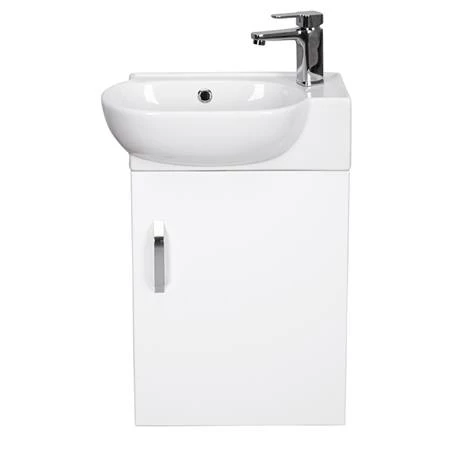 Valencia Perla Wall Hung Cloakroom Vanity (Gloss White - 450mm Wide) 7 Valencia Perla Wall Hung Cloakroom Vanity (Gloss White - 450mm Wide) - Image 5