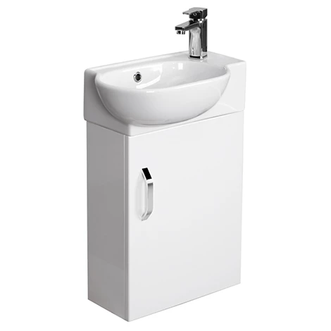 Valencia Perla Wall Hung Cloakroom Vanity (Gloss White - 450mm Wide) 3 Valencia Perla Wall Hung Cloakroom Vanity (Gloss White - 450mm Wide)