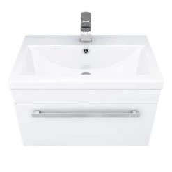 Nuie 600 x 400mm Wall Mounted Mid Edge Basin & Cabinet - Gloss White - VTWE600 10 Nuie 600 x 400mm Wall Mounted Mid Edge Basin & Cabinet - Gloss White - VTWE600 -Wall Hung Vanity Units Shop VTWE600 D3 460