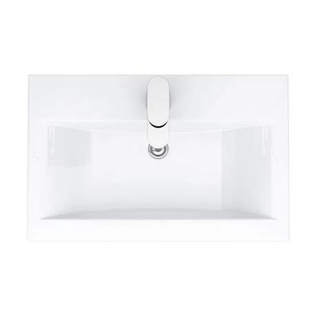 Nuie 600 x 400mm Wall Mounted Mid Edge Basin & Cabinet - Gloss White - VTWE600 8 Nuie 600 x 400mm Wall Mounted Mid Edge Basin & Cabinet - Gloss White - VTWE600 - Image 6