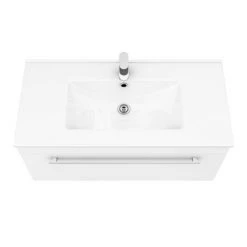 Nova 800mm Wall Hung Vanity Sink with Cabinet - Modern High Gloss White -Wall Hung Vanity Units Shop VTWW800 n D2 460