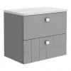 Venice Abstract 600mm Grey Vanity Unit - Wall Hung 2 Drawer Unit with White Worktop & Chrome Handles 2 Venice Abstract 600mm Grey Vanity Unit - Wall Hung 2 Drawer Unit with White Worktop & Chrome Handles -Wall Hung Vanity Units Shop VWH6GREWHI n p
