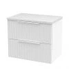 Venice Fluted 600mm White Vanity Unit - Wall Hung 2 Drawer Unit with White Worktop & Chrome Handles 2 Venice Fluted 600mm White Vanity Unit - Wall Hung 2 Drawer Unit with White Worktop & Chrome Handles -Wall Hung Vanity Units Shop VWH6STWWHWT M