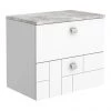 Venice Abstract 600mm White Vanity Unit - Wall Hung 2 Drawer Unit with Grey Worktop & Chrome Handles 2 Venice Abstract 600mm White Vanity Unit - Wall Hung 2 Drawer Unit with Grey Worktop & Chrome Handles -Wall Hung Vanity Units Shop VWH6WHIGRE n p