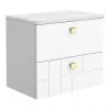Venice Abstract 600mm White Vanity Unit - Wall Hung 2 Drawer Unit with White Worktop & Brushed Brass Handles 1 Venice Abstract 600mm White Vanity Unit - Wall Hung 2 Drawer Unit with White Worktop & Brushed Brass Handles -Wall Hung Vanity Units Shop VWH6WHIWBB p